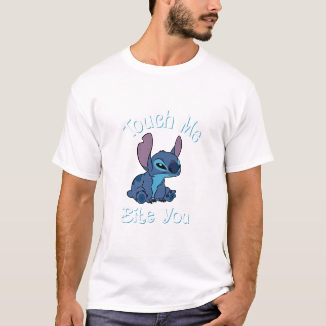 Stitch Touch Me och jag ska Bita dig för Fläkt T Shirt (Framsida)