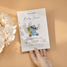 Stitch Watercolor Aloha Baby Shower