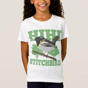 Stitchbird Hihi New Zealand Bird T Shirt