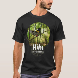 Stitchbird - utrotningshotad nz hihi, svart t-shir t shirt
