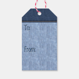Stitched and Riveted Blue Denim (To-from) Presentetikett