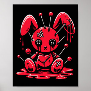 Stitched Bunny Rabbit Pastel Goth Anime Kawaii Har Poster