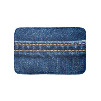 Stitched denim: Closeup jeans struktur. Badrumsmatta