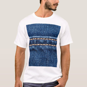 Stitched denim: Closeup jeans struktur. T Shirt