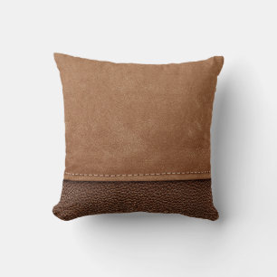 Stitched-läder: grått, svart bakgrund. kudde