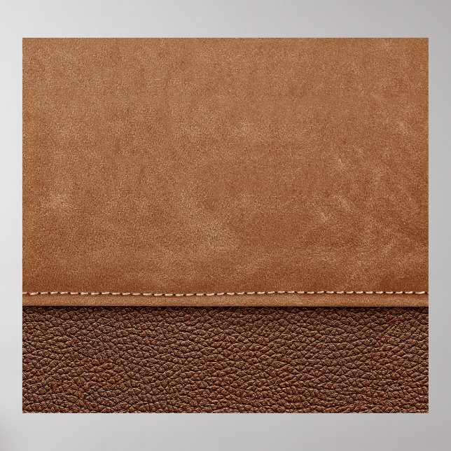 Stitched-läder: grått, svart bakgrund. poster (Framsidan)