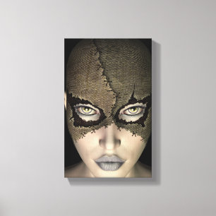 Stitched Mask Female Ansikte-stretcherat Kanvastry Canvastryck