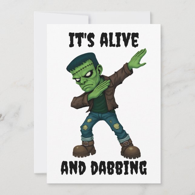 Stitched Monster lever och dabs för Halloween Inbjudningar (Framsida)