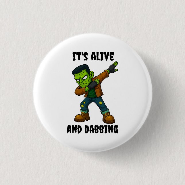 Stitched Monster lever och dabs för Halloween Knapp (Framsida)