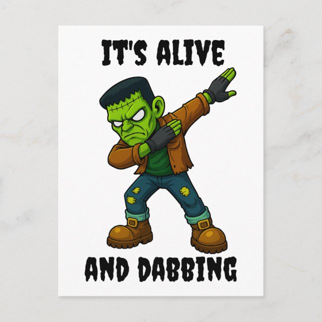 Stitched Monster lever och dabs för Halloween Vykort (Framsida)