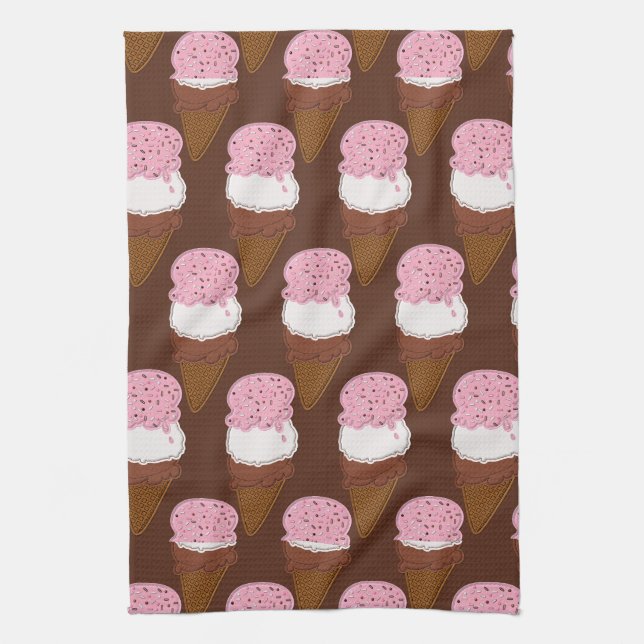 Stitched-Neapolitan-Ice-Cream-Cones-2-TOWEL Kökshandduk (Vertikal)