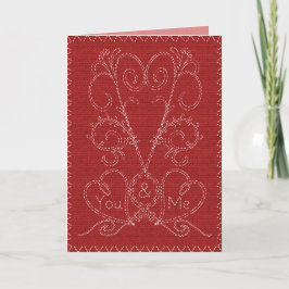 Stitched Valentine Helgkort