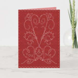 Stitched Valentine Helgkort