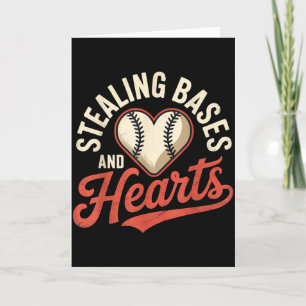Stjäl Bases Och Hjärtan Baseball Puns Sport - _ Kort