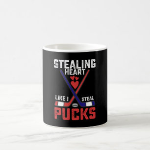 Stjäl hjärta som jag stjäl puckar Hockey Valentine Kaffemugg