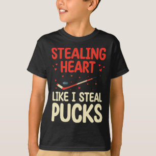 Stjäl hjärta som jag stjäl puckar Rolig hockeyplat T Shirt