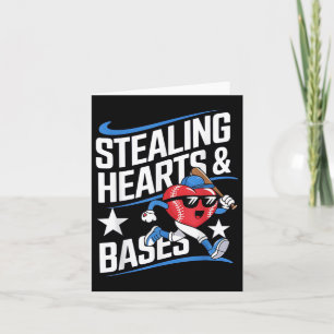 Stjäl hjärtan och baser Baseball Alla hjärtans dag Kort