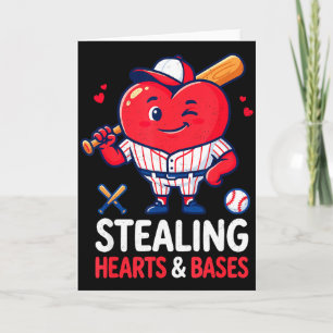 Stjäl hjärtan och baser Baseballspelare Valentin Kort