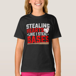 Stjäl hjärtan som jag stjäl baser baseball t shirt