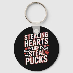 Stjäl hjärtan som jag stjäl puckar Hockey Valentin Nyckelring