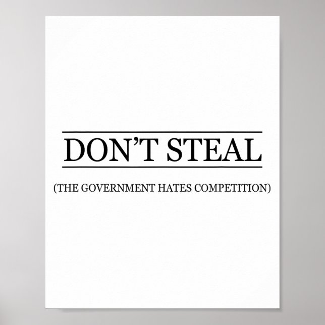 Stjäl inte - Staten hatar konkurrensen Poster (Framsidan)