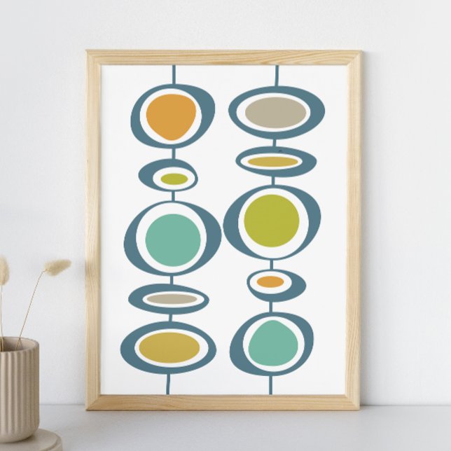 Stjälk Kretsar Mid Century Modern Stiliserad Affis Poster (Skapare uppladdad)