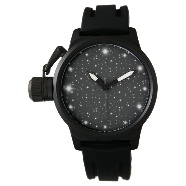 Stjärlja Sparkles Black and White Stars Armbandsur (Framsida)