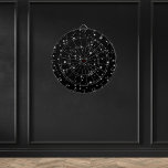 Stjärlja Sparkles Black and White Stars Darttavla<br><div class="desc">Starry night himlar mönster av ljusa skuggstjärnor i blandade storlekar på svart bakgrund. ♡ Idyllfire</div>