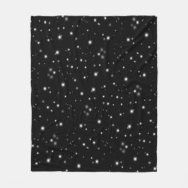 Stjärlja Sparkles Black and White Stars Fleecefilt
