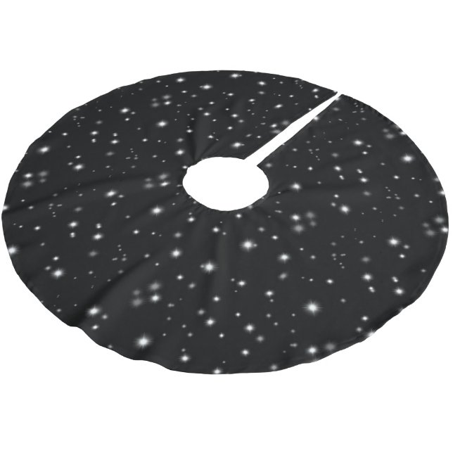 Stjärlja Sparkles Black and White Stars Julgransmatta Borstad Polyester (Vinklad)