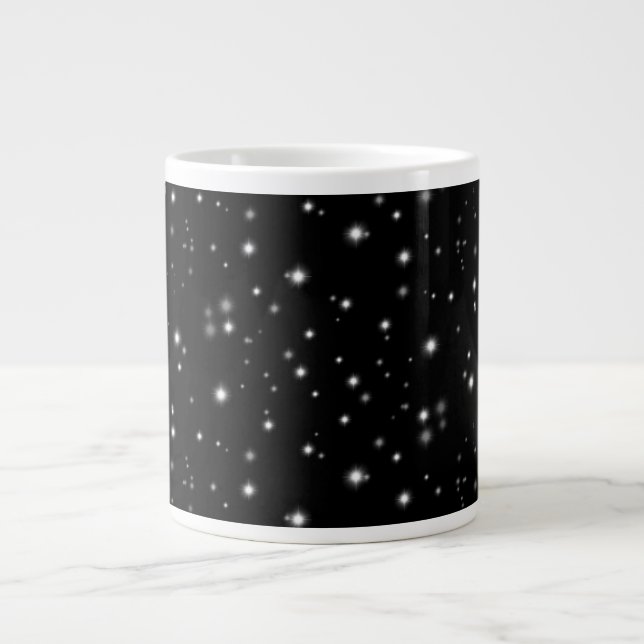Stjärlja Sparkles Black and White Stars Jumbo Mugg (Framsidan)