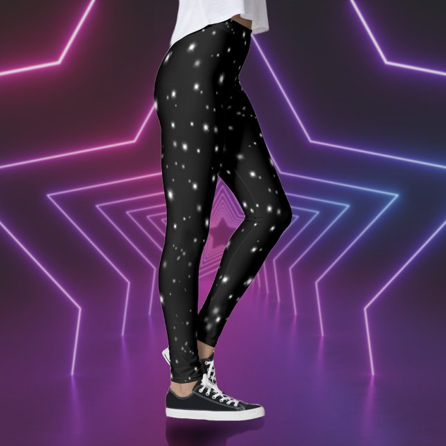Stjärlja Sparkles Black and White Stars Leggings (Skapare uppladdad)