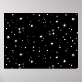 Stjärlja Sparkles Black and White Stars Poster