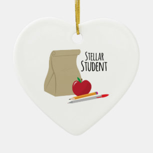 Stjärn- student julgransprydnad keramik