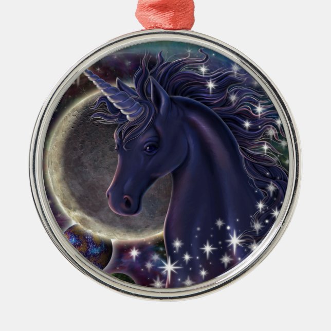 Stjärn- Unicorn Julgransprydnad Metall (Framsidan)