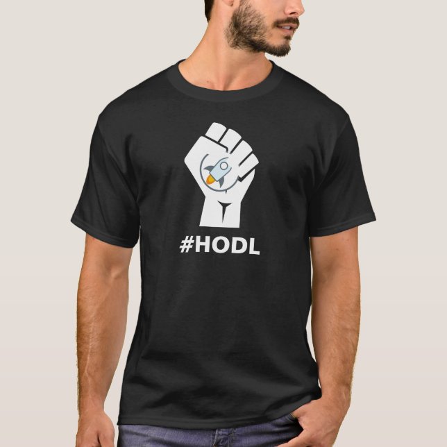 Stjärn- XLM logotyp för HODL: Vit Tee (Framsida)