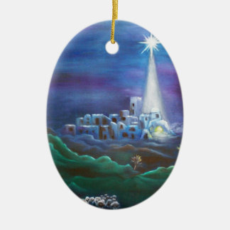 Stjärna av Bethlehem den ovala prydnaden Julgransprydnad Keramik