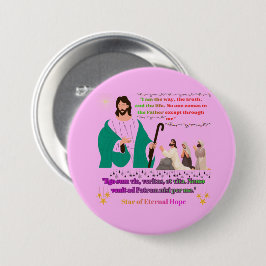 Stjärna av evig förhoppning ljusrosa knapp