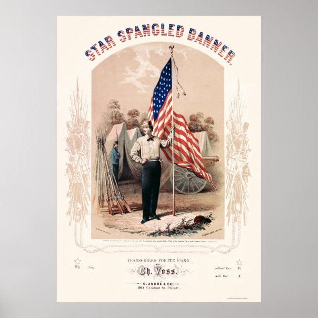 Stjärna-avgränsad banderoll från P.S. Duval 1861 Poster (Framsidan)