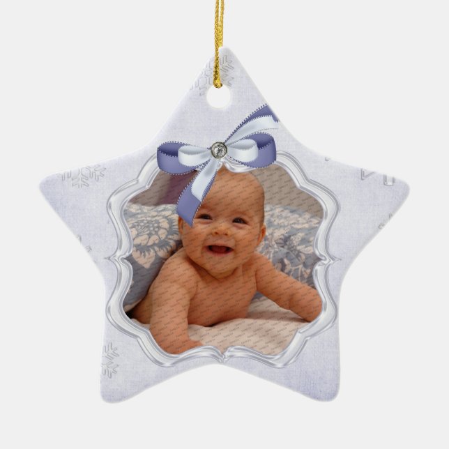 stjärna baby första julfoto Ornaments Julgransprydnad Keramik (Framsidan)