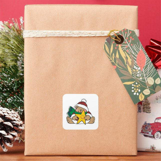 Stjärna Bear Fyrkantigt Klistermärke (Skapare uppladdad)