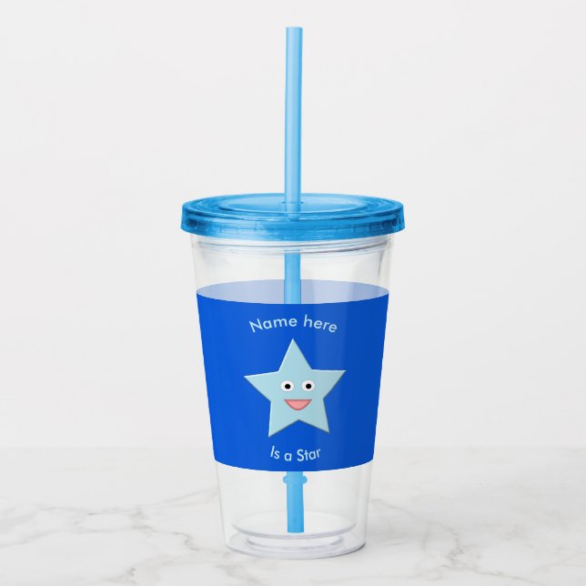 Stjärna Bright Blue Firande Take Away Mugg (Framsida)