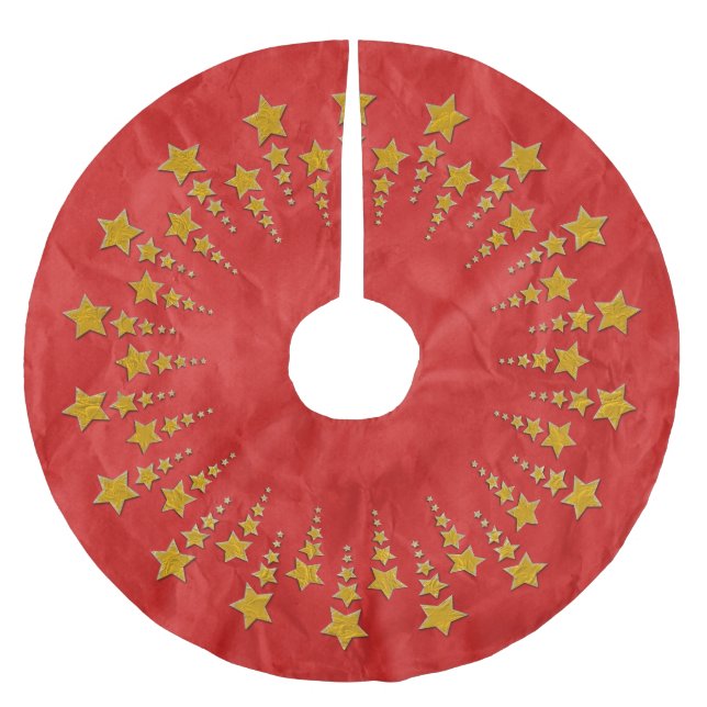 Stjärna Circle guld I + ryggen. & idéer Julgransmatta Borstad Polyester (Framsidan)