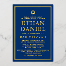 Stjärna David guld eller silver vid marinblått pub