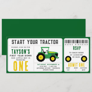 Stjärna din traktor 1:a födelsedag Grupptema Inbjudningar