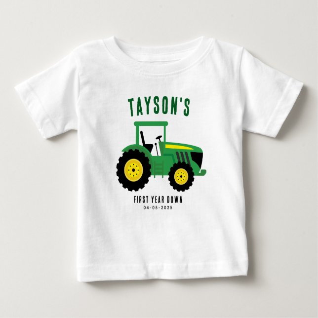 Stjärna din traktor 1-årsdag | Bondgårdstema T Shirt (Framsida)