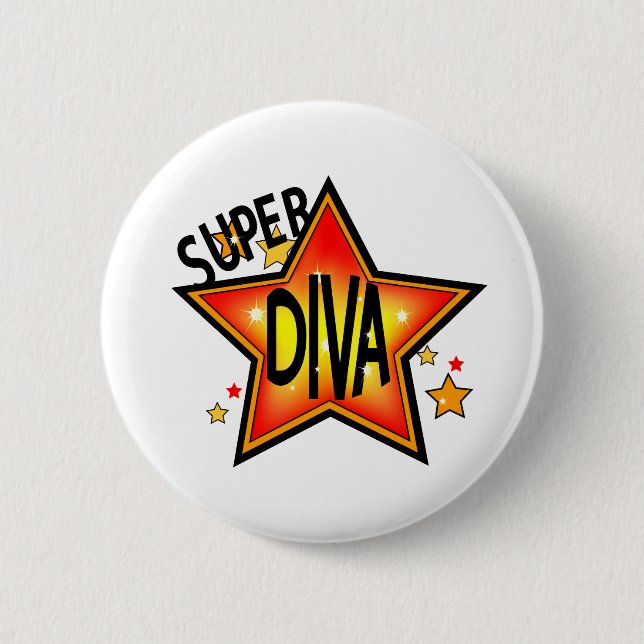 Stjärna Diva Pin Back-knapp Knapp (Framsida)