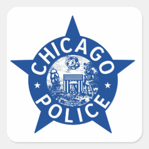 STJÄRNA för Chicago polisVINTAGE Fyrkantigt Klistermärke