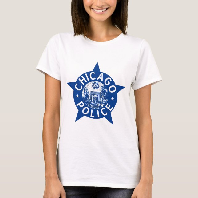 STJÄRNA för Chicago polisVINTAGE Tee (Framsida)