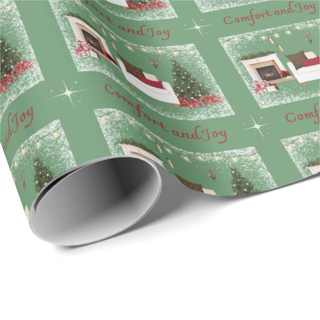 Stjärna för Comfort och Joy Armcourt Presentpapper (Rullad Hörn)